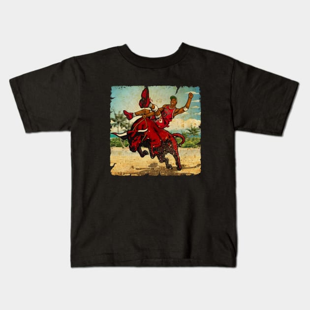 BASKETBALLART - PIPEN BULLS Kids T-Shirt by JORDAN-ART23